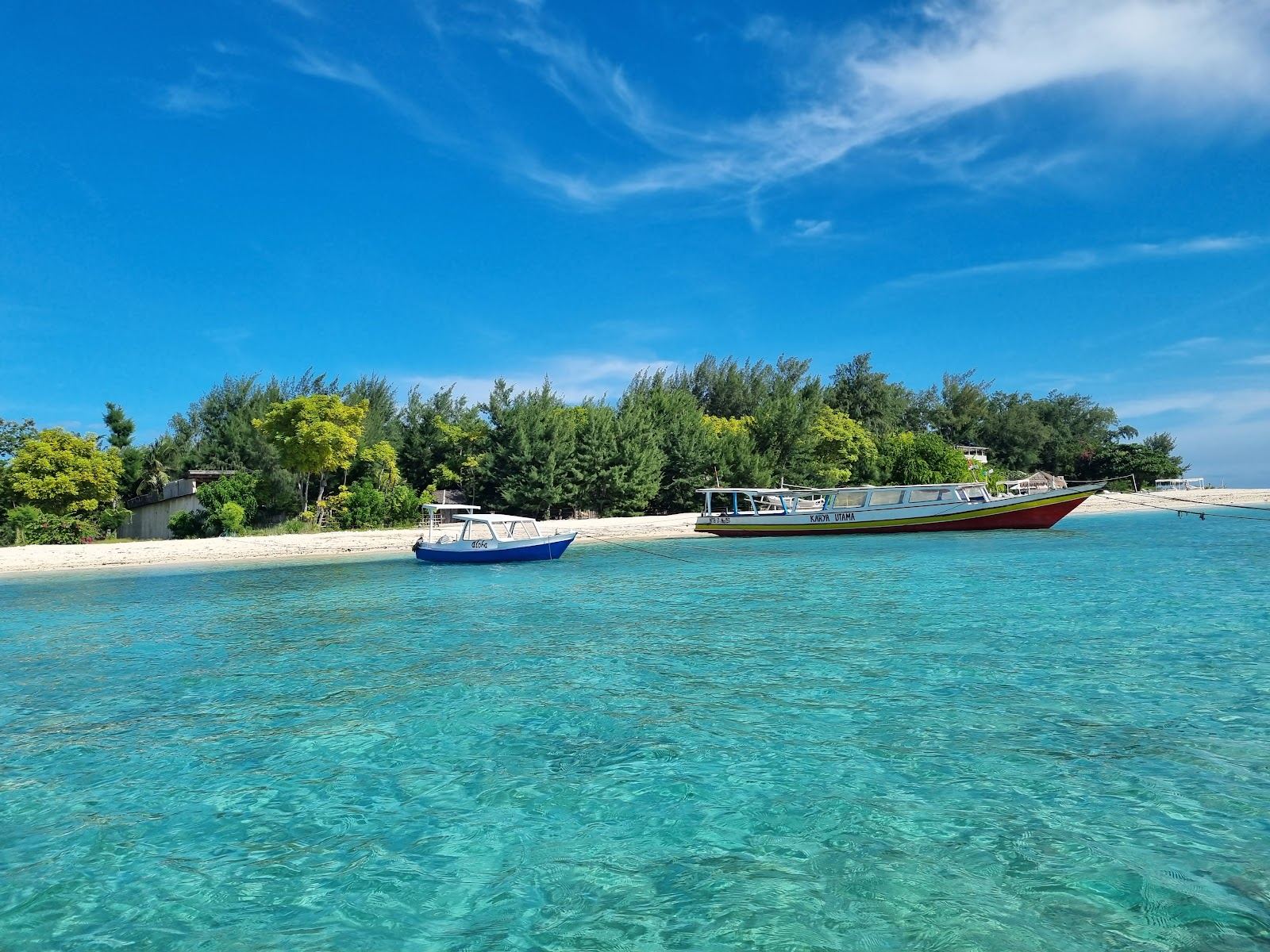 Quiet sand near the harbour on the south shore of Gili Air