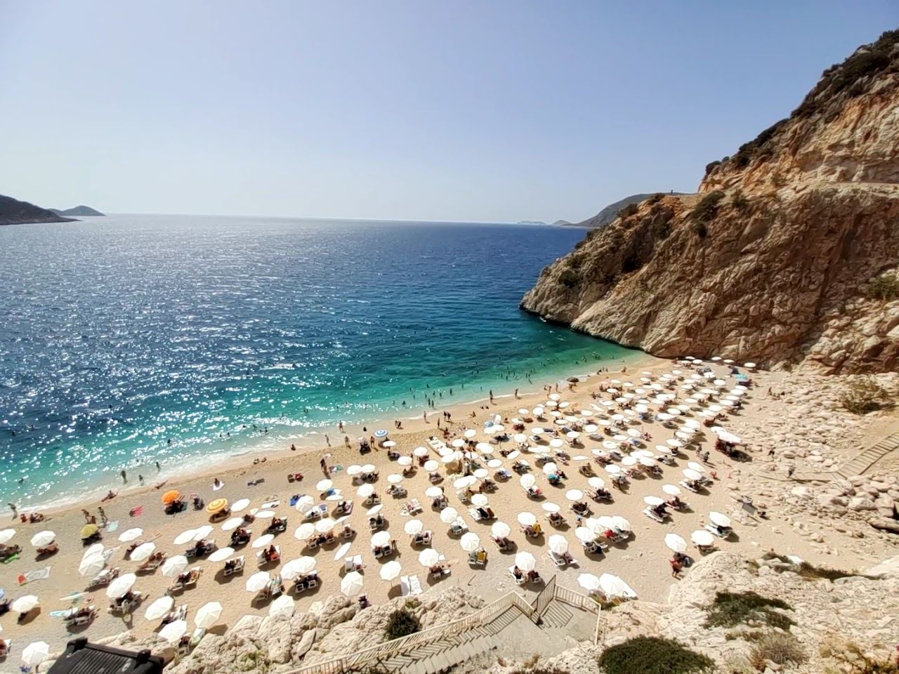 Clear turquoise water at a rocky cove on the Lycian coast near Antalya