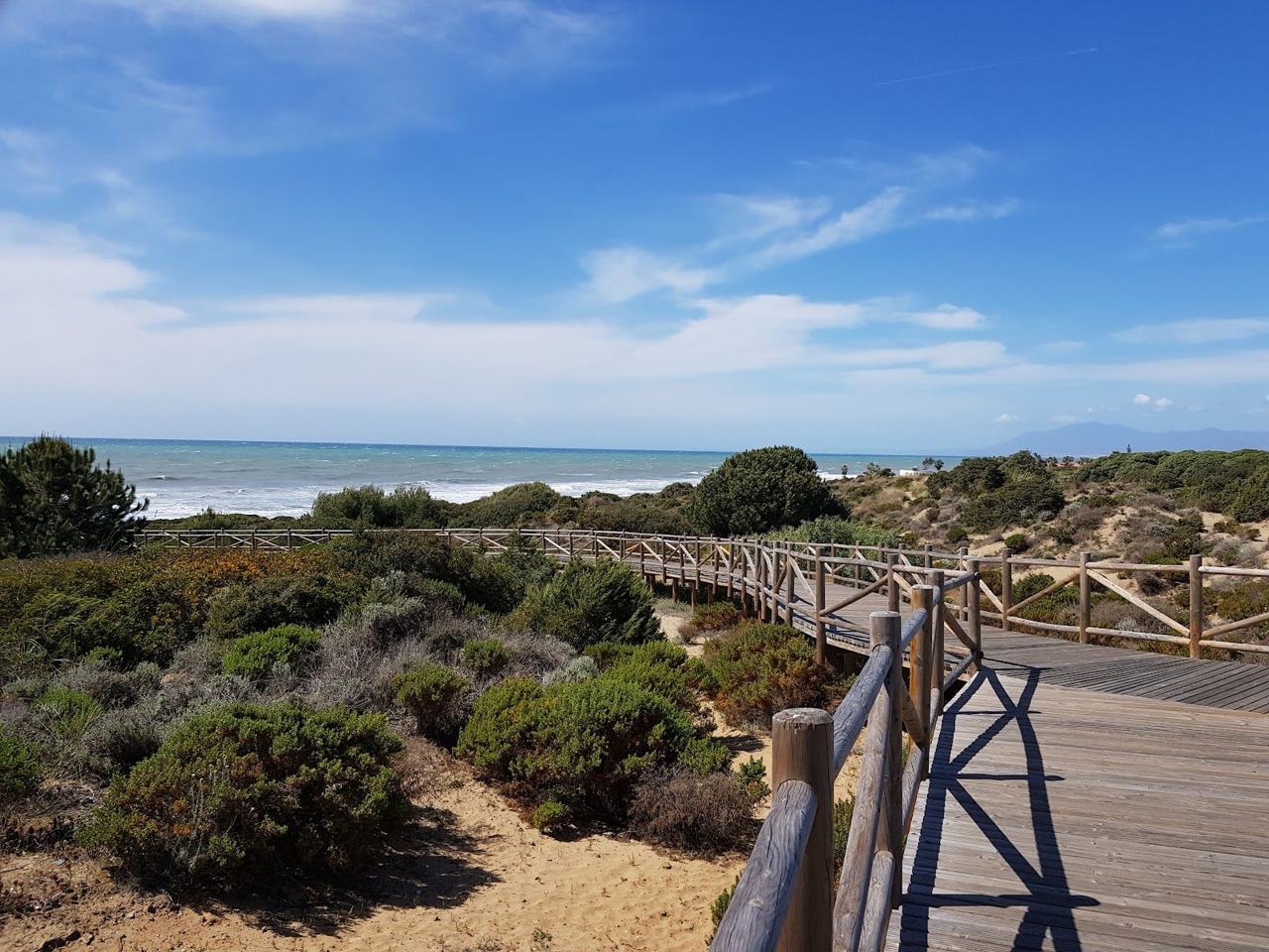 Artola dunes and beach beside Cabopino, east of Marbella, Costa del Sol