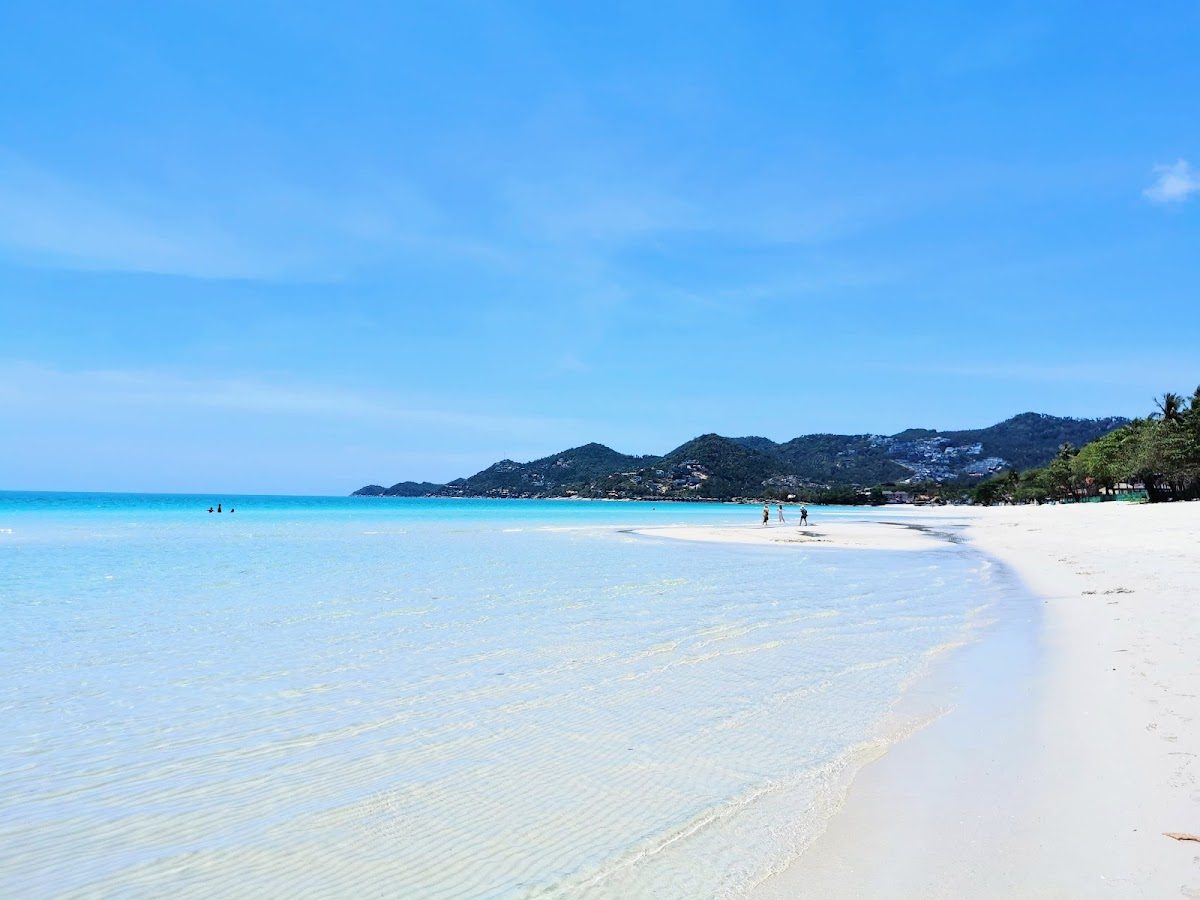 Long white beach at Chaweng on Koh Samui