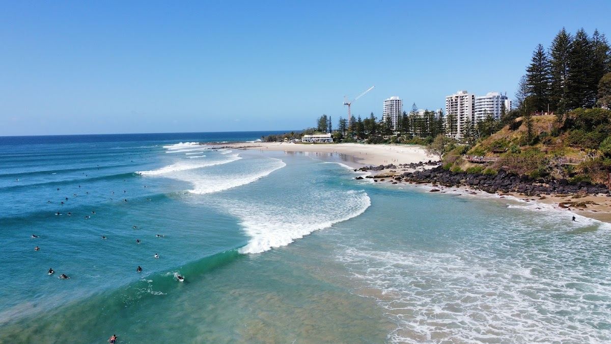 The protected corner of Greenmount Beach at Coolangatta on the Gold Coast