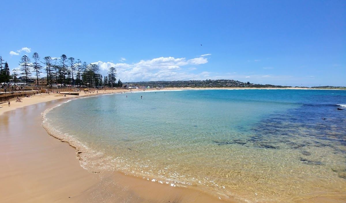 The long beach and saltwater rockpool at Dee Why in Sydney