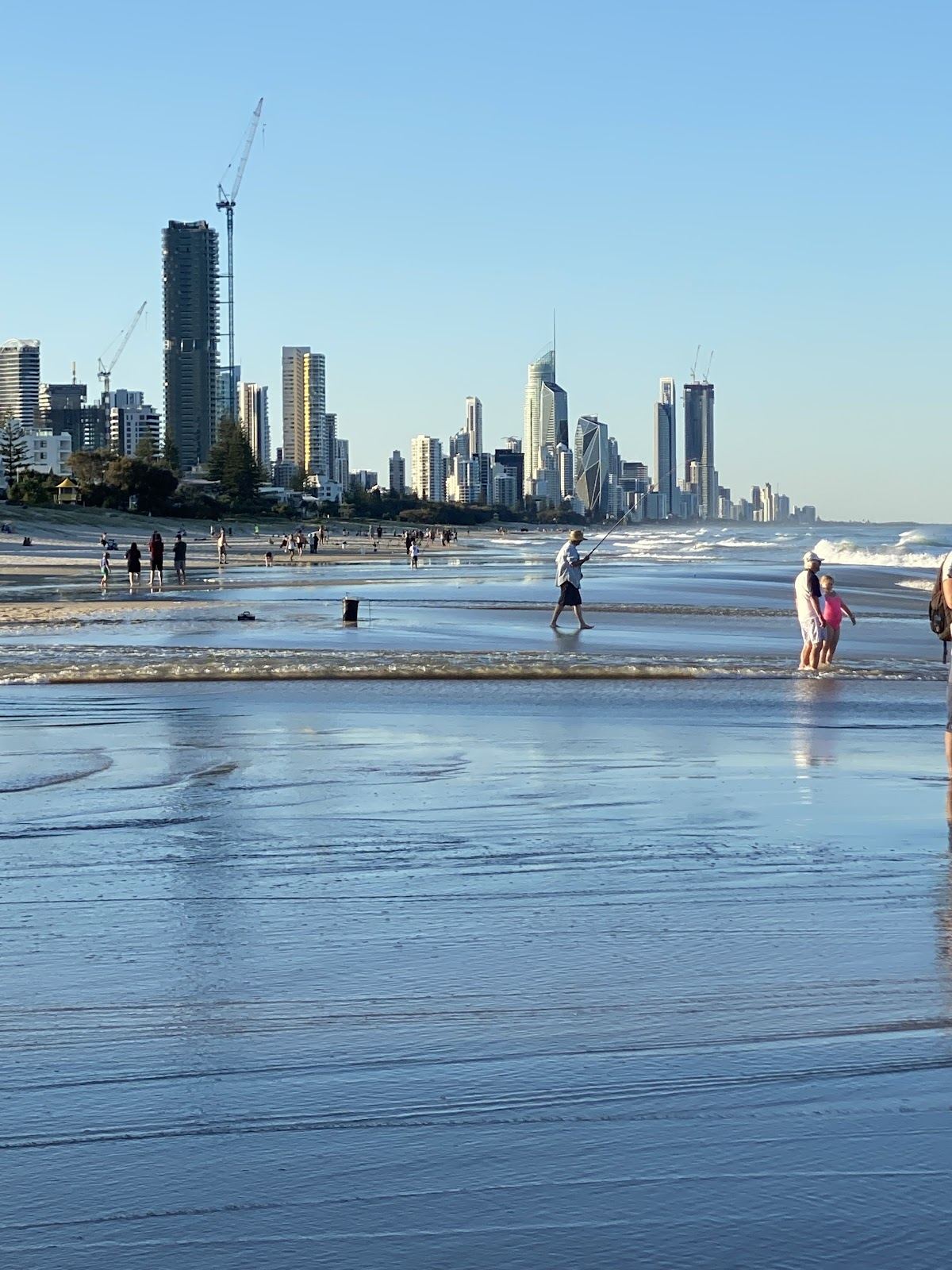 The wide quiet sand below Hedges Avenue at Mermaid Beach on the Gold Coast
