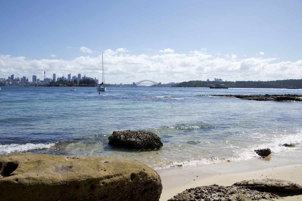 The hidden harbour pocket of Milk Beach below Strickland House in Vaucluse