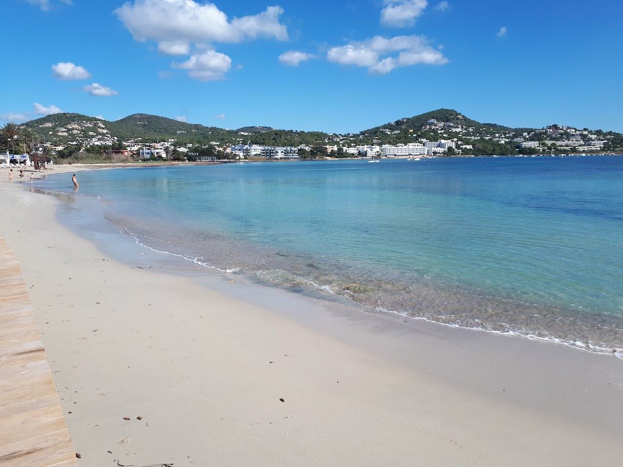 The calm town bay near Ibiza Town at Talamanca