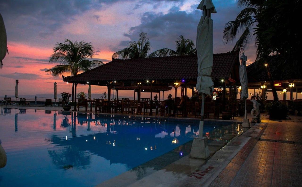 Calm water and palms at Nusa Dua Beach in Bali