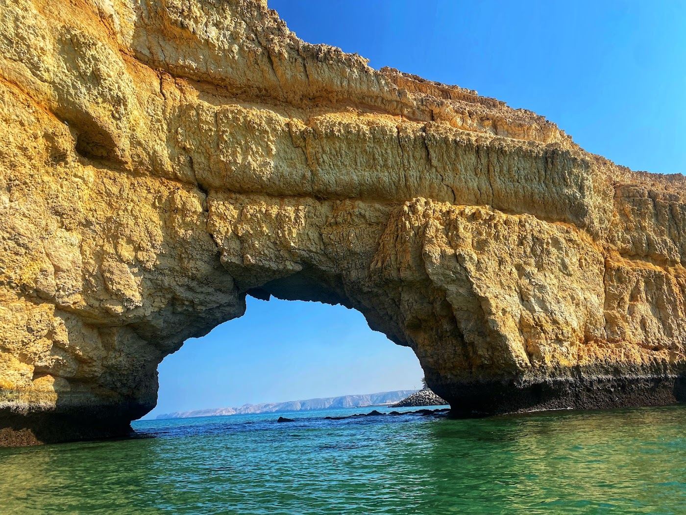Cliff backed cove at Bandar Jissah near Muscat, Oman