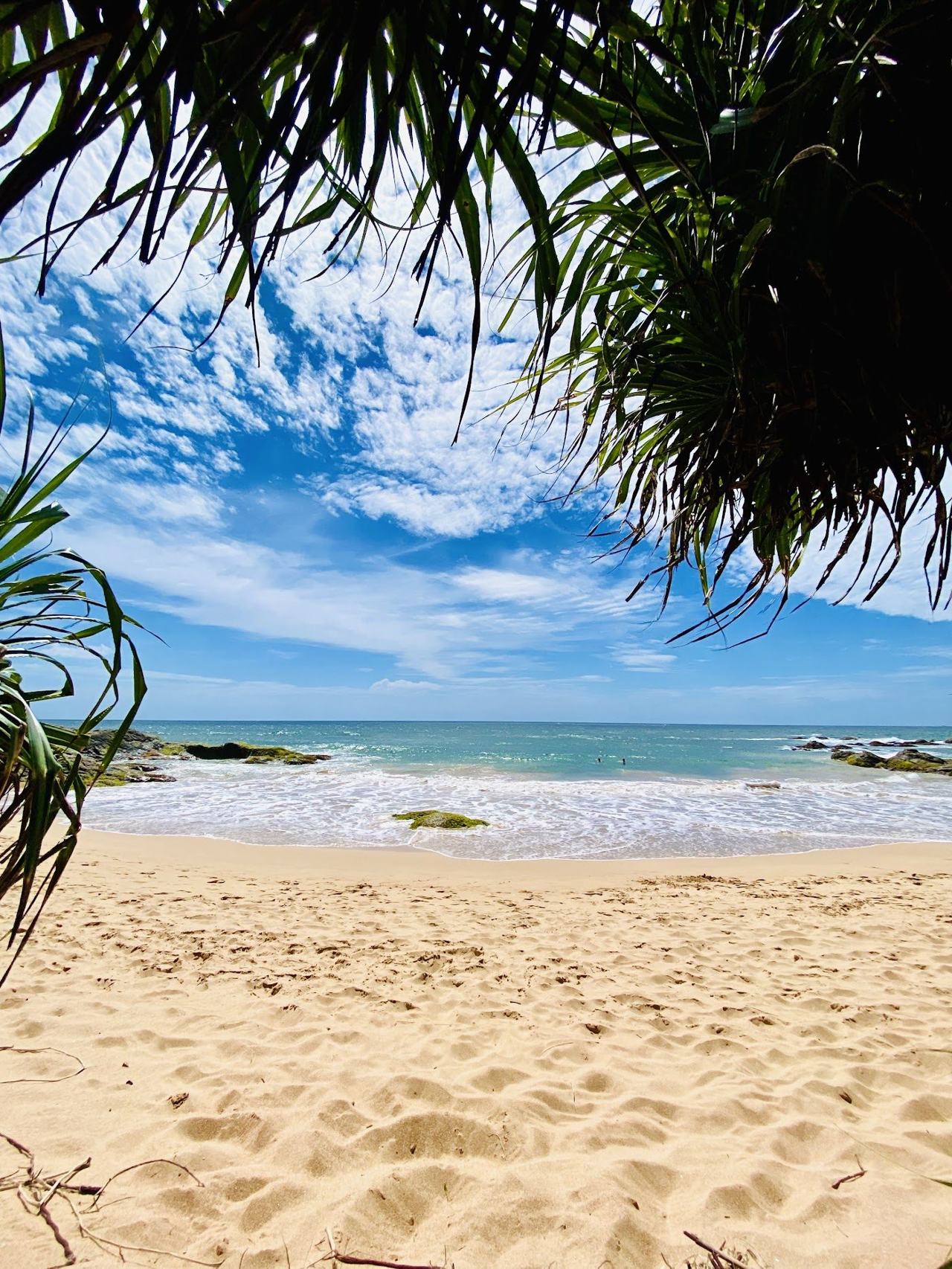 Bentota Beach long wide golden resort beach where the river lagoon meets the sea on the Sri Lanka south coast