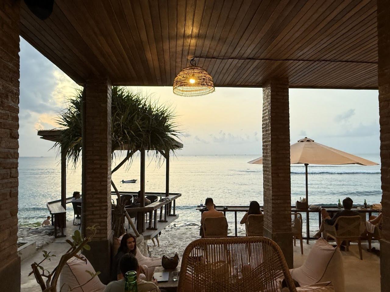 The terrace and surf view at Kelly's Warung above Bingin Beach