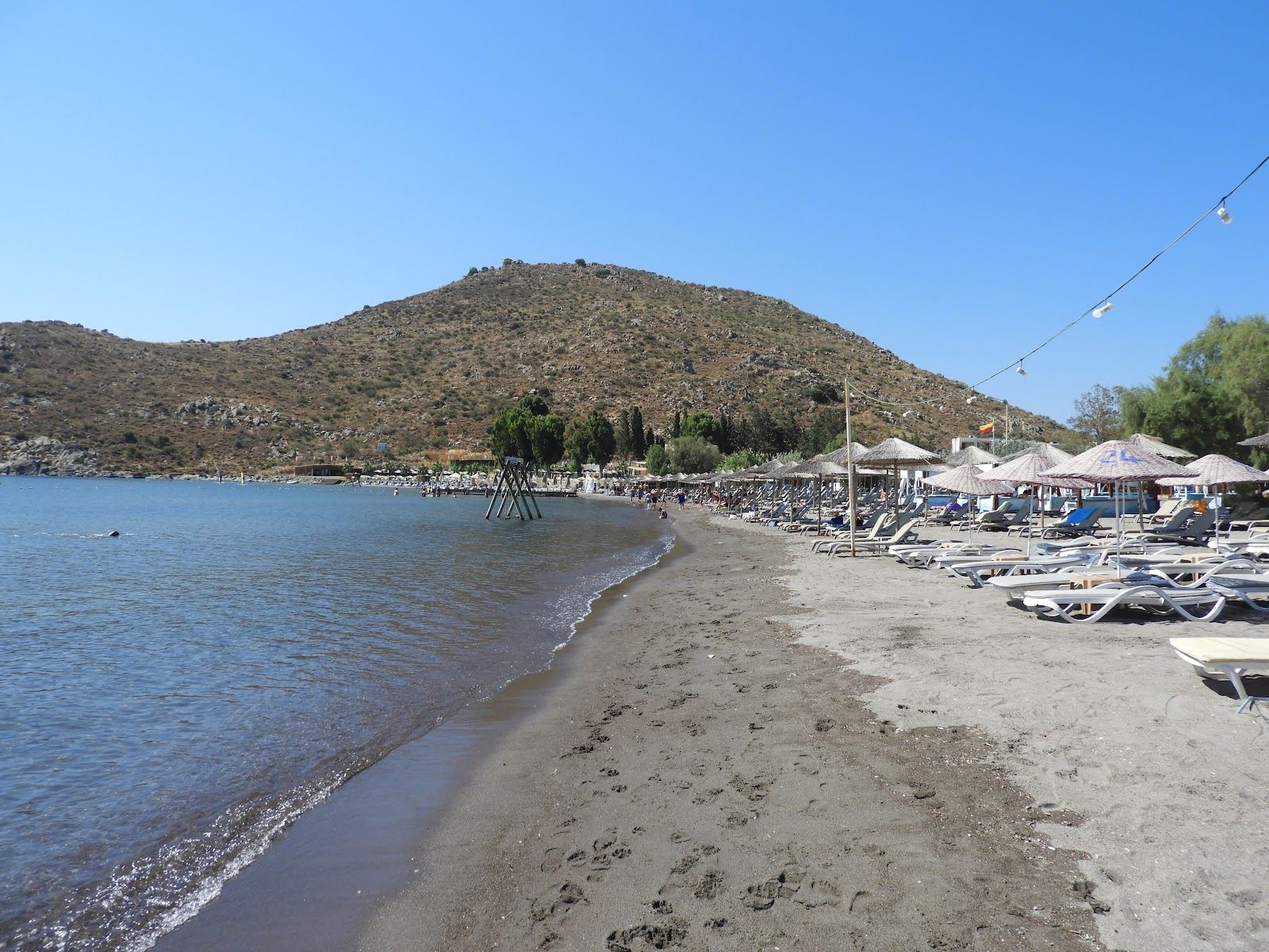 Shallow turquoise water and pale sand at Akyarlar on the southwest tip of the Bodrum peninsula