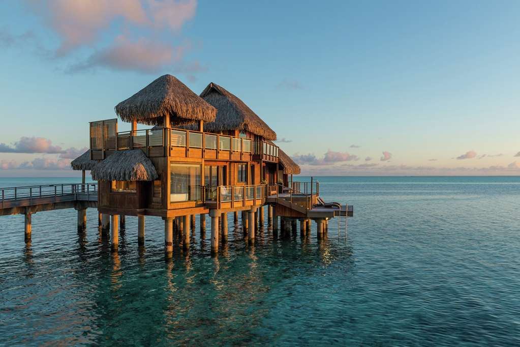 Beach and lagoon at the Conrad Bora Bora Nui resort on Motu Toopua