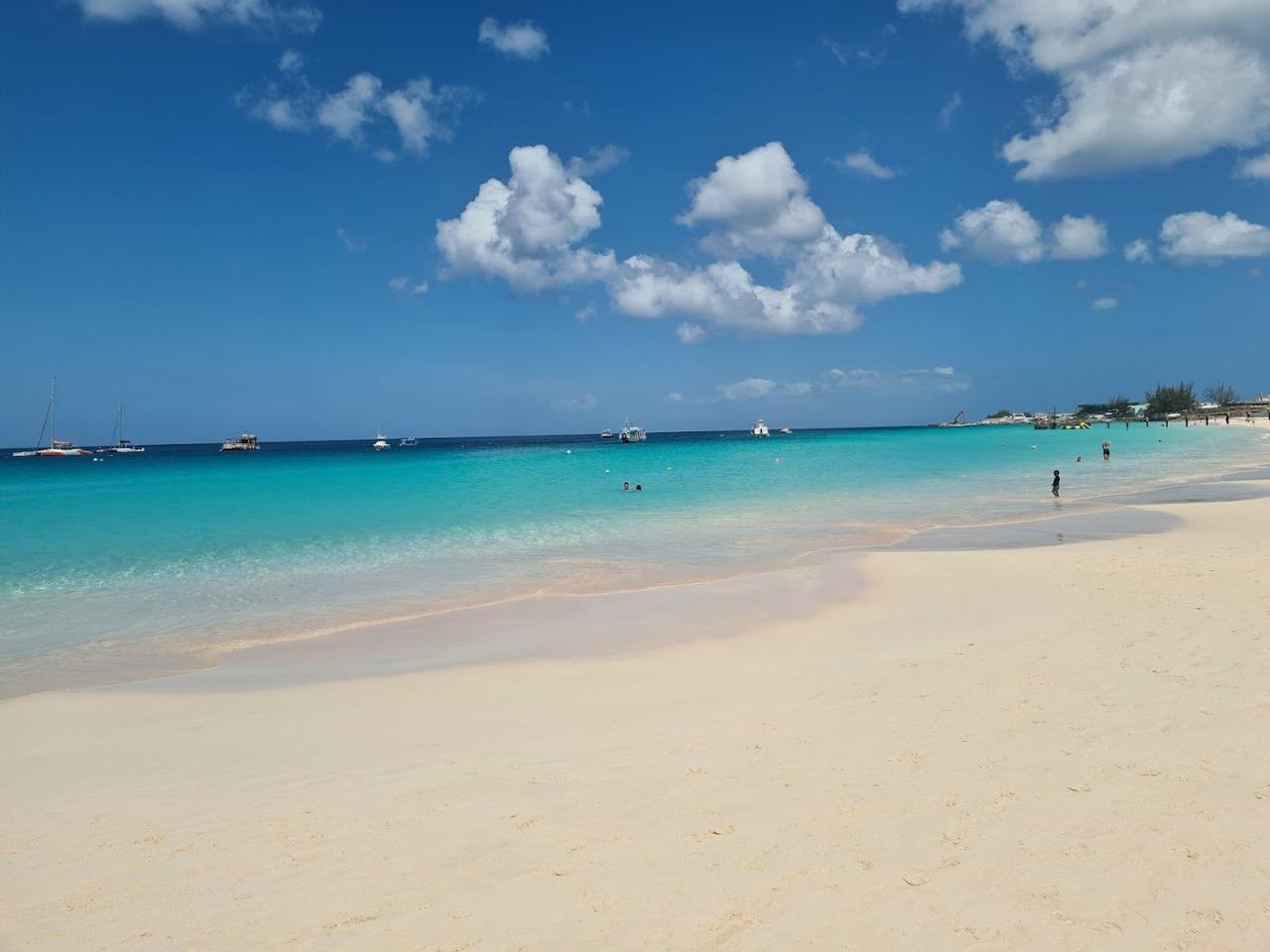 Soft pale sand and calm clear water along Browns Beach on Carlisle Bay near Bridgetown in Barbados