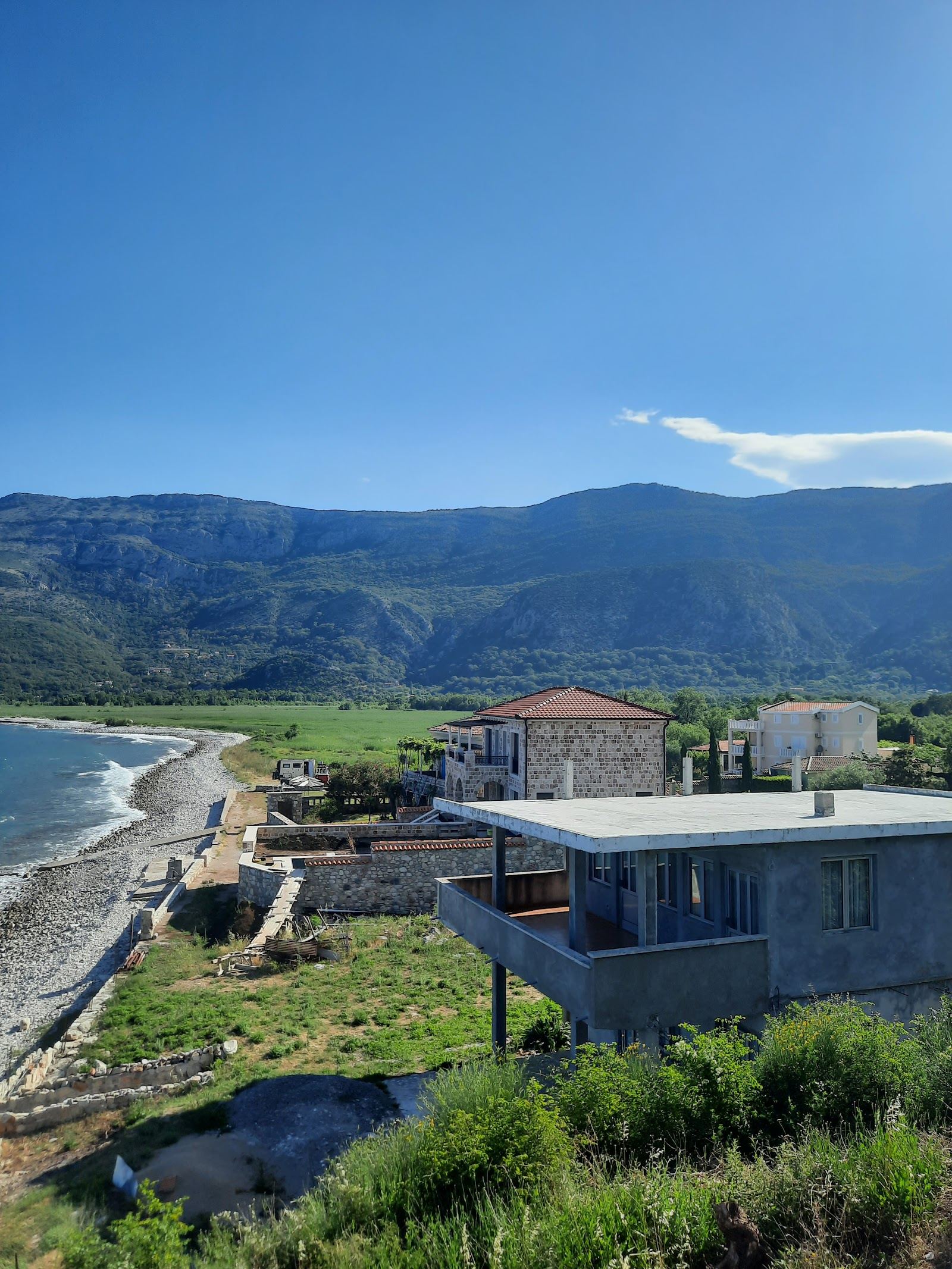 Buljarica long wild open bay of sand and pebble south of Petrovac in Montenegro