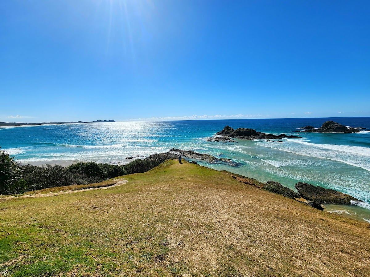 The green headland and reserve trail above Broken Head Beach near Byron Bay, New South Wales
