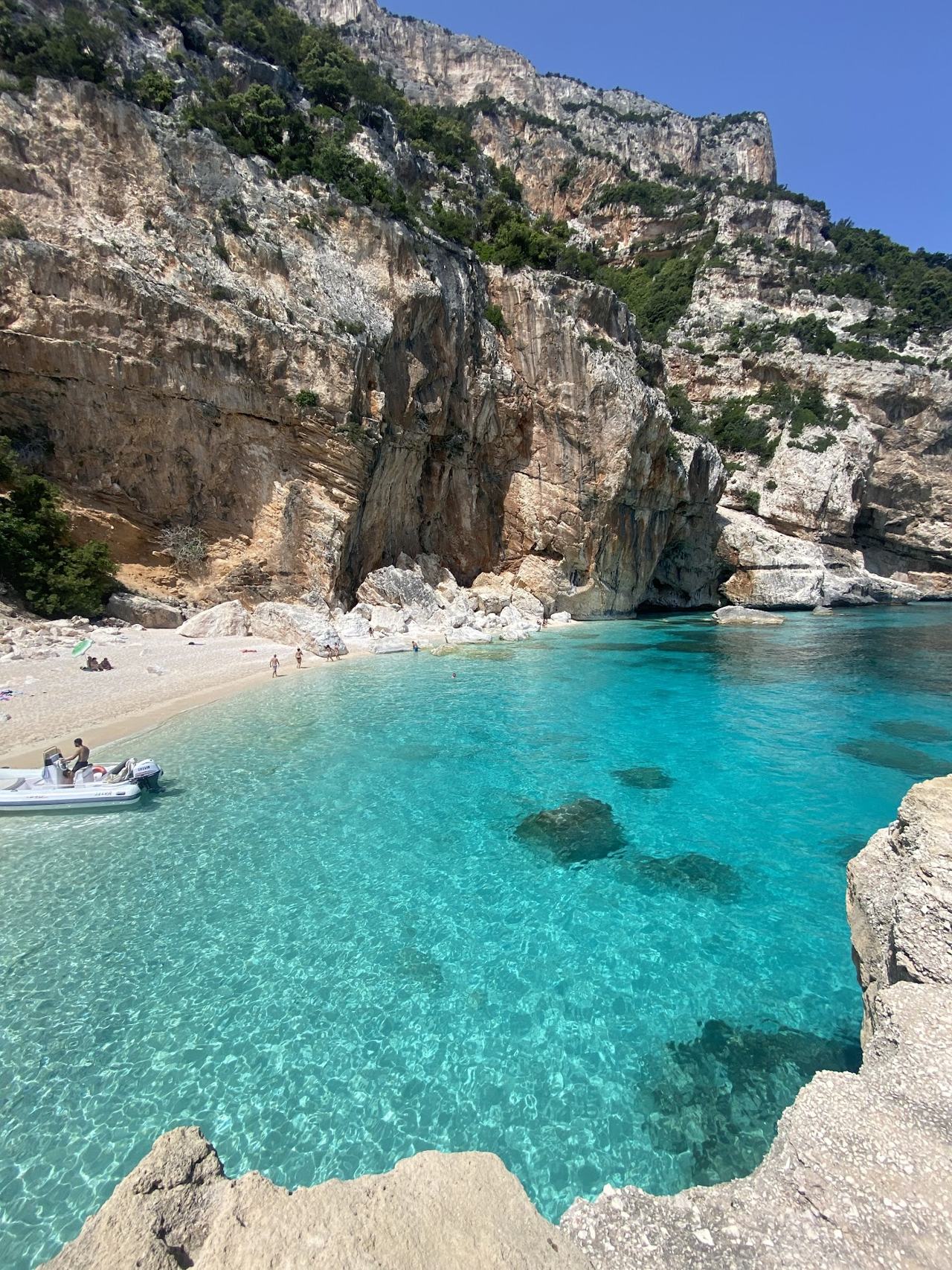 Cala Mariolu white pebble beach in the Gulf of Orosei Sardinia Italy