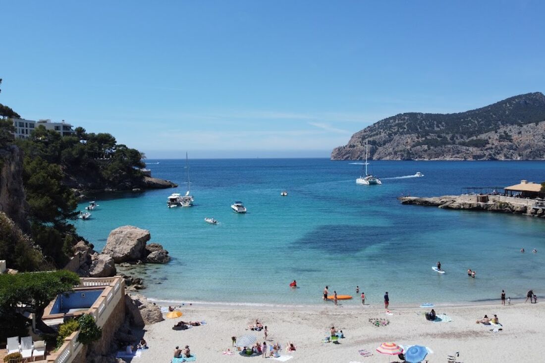 Camp de Mar Beach shoreline and water, Mallorca