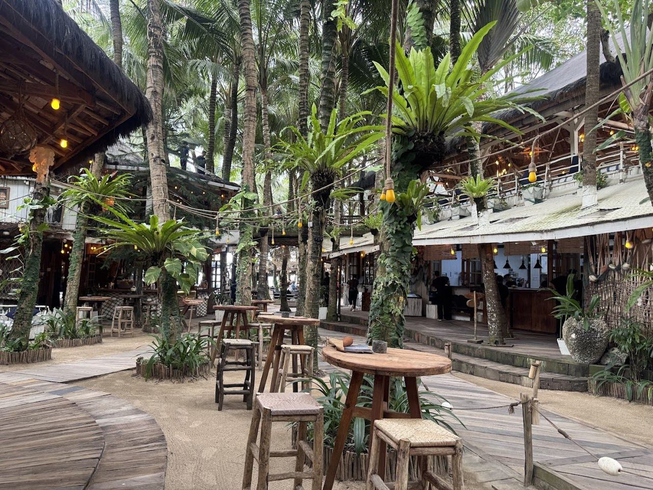 Driftwood terraces and pool at La Brisa beach club on Echo Beach in Canggu