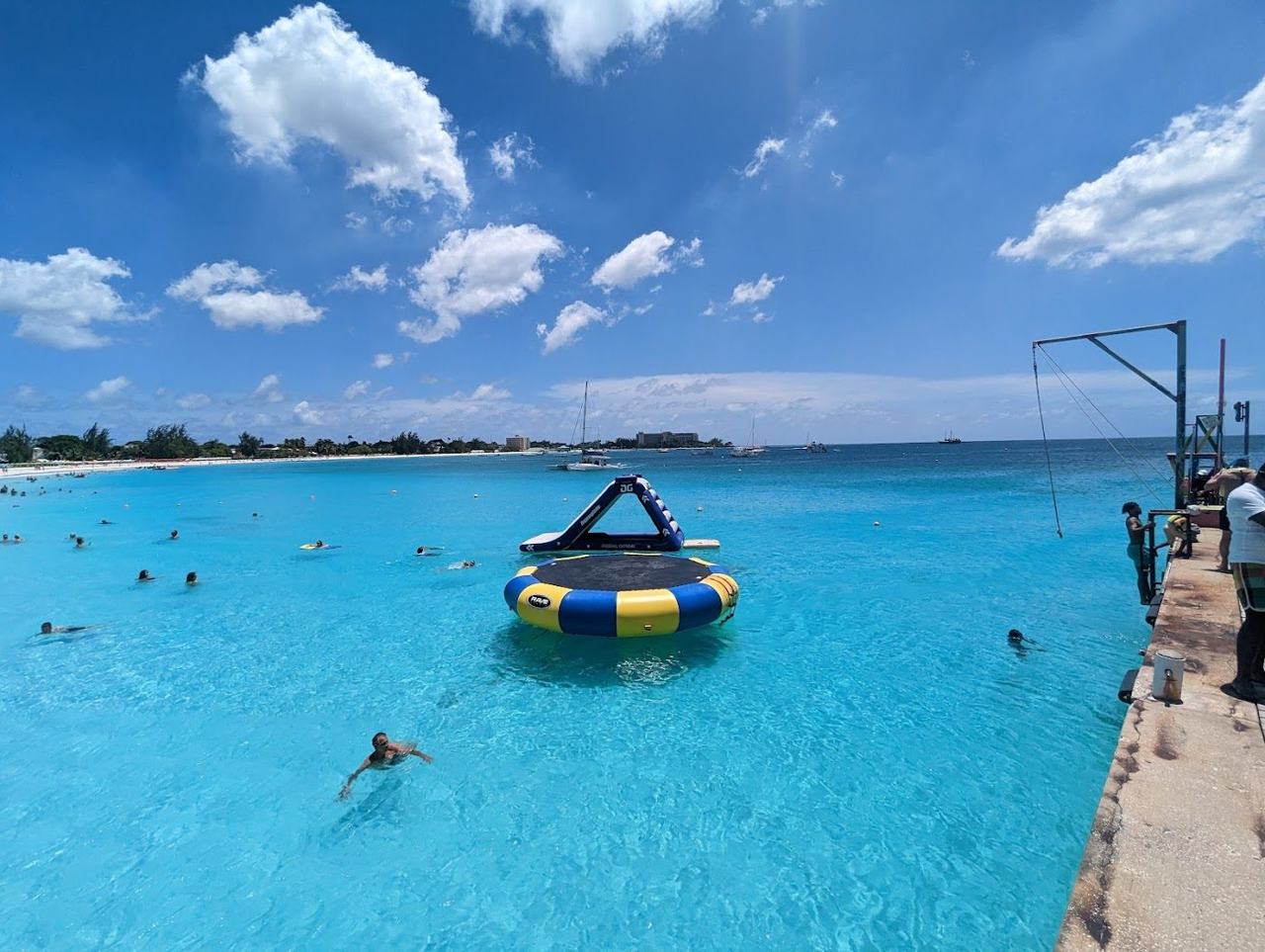 The lively beach and clear water of The Boatyard on Carlisle Bay in Barbados