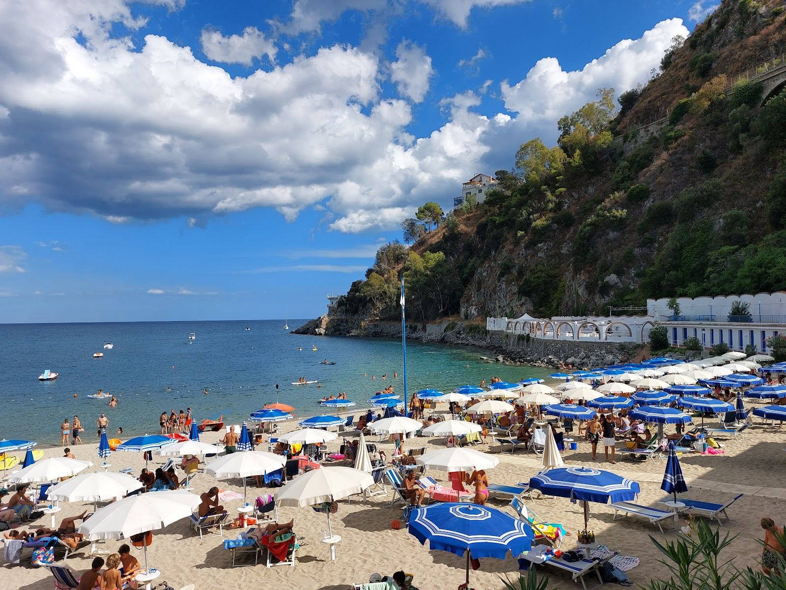 Clear turquoise water in a rocky cove at Copanello on the Ionian coast of Calabria