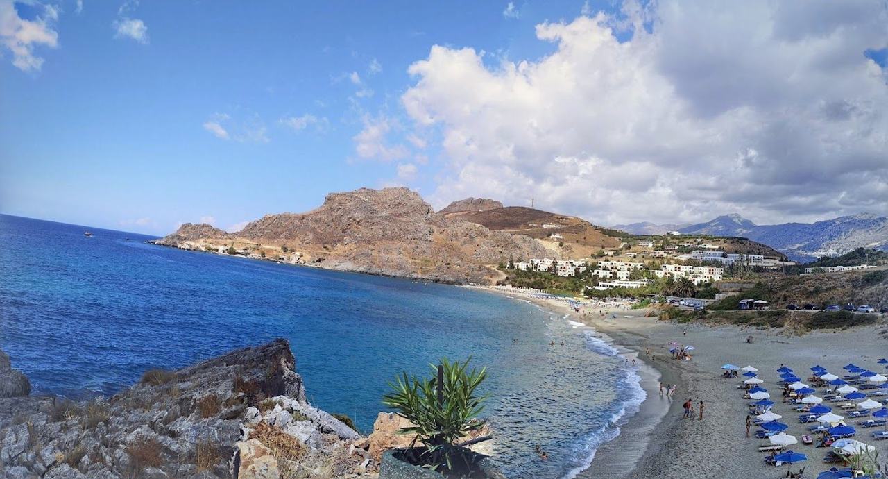 Clear calm water in the sheltered cove of Damnoni near Plakias on the Crete south coast