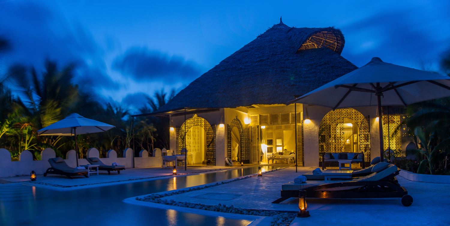 A wide, near empty stretch of white sand and calm water south of Diani Beach