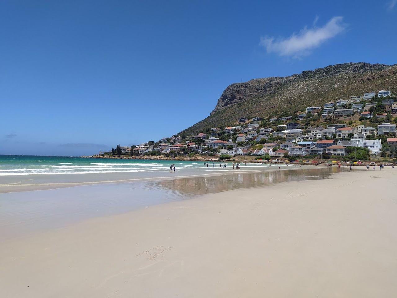 Fish Hoek Beach calm False Bay water and white sand in Cape Town