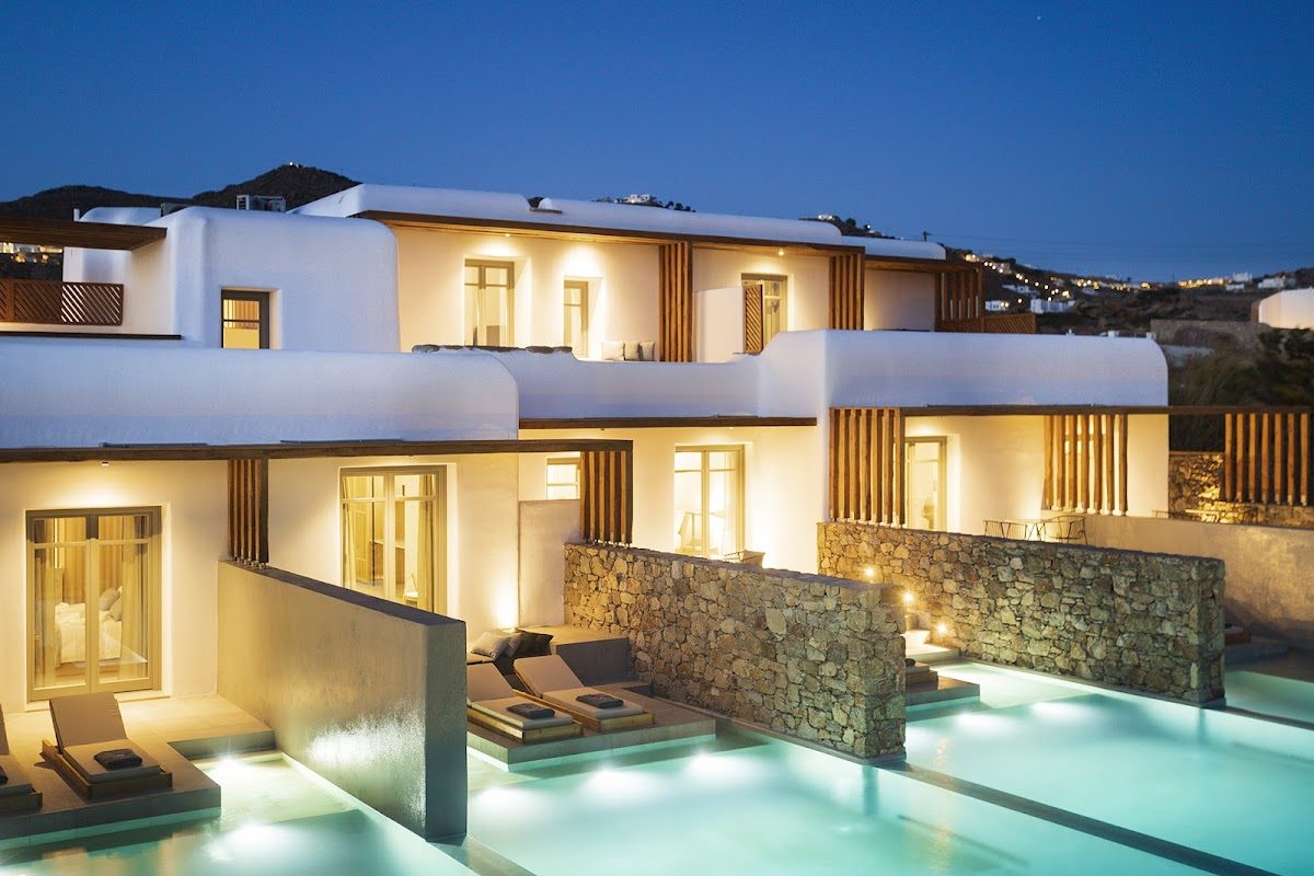 Infinity pool above the sea at a Mykonos resort