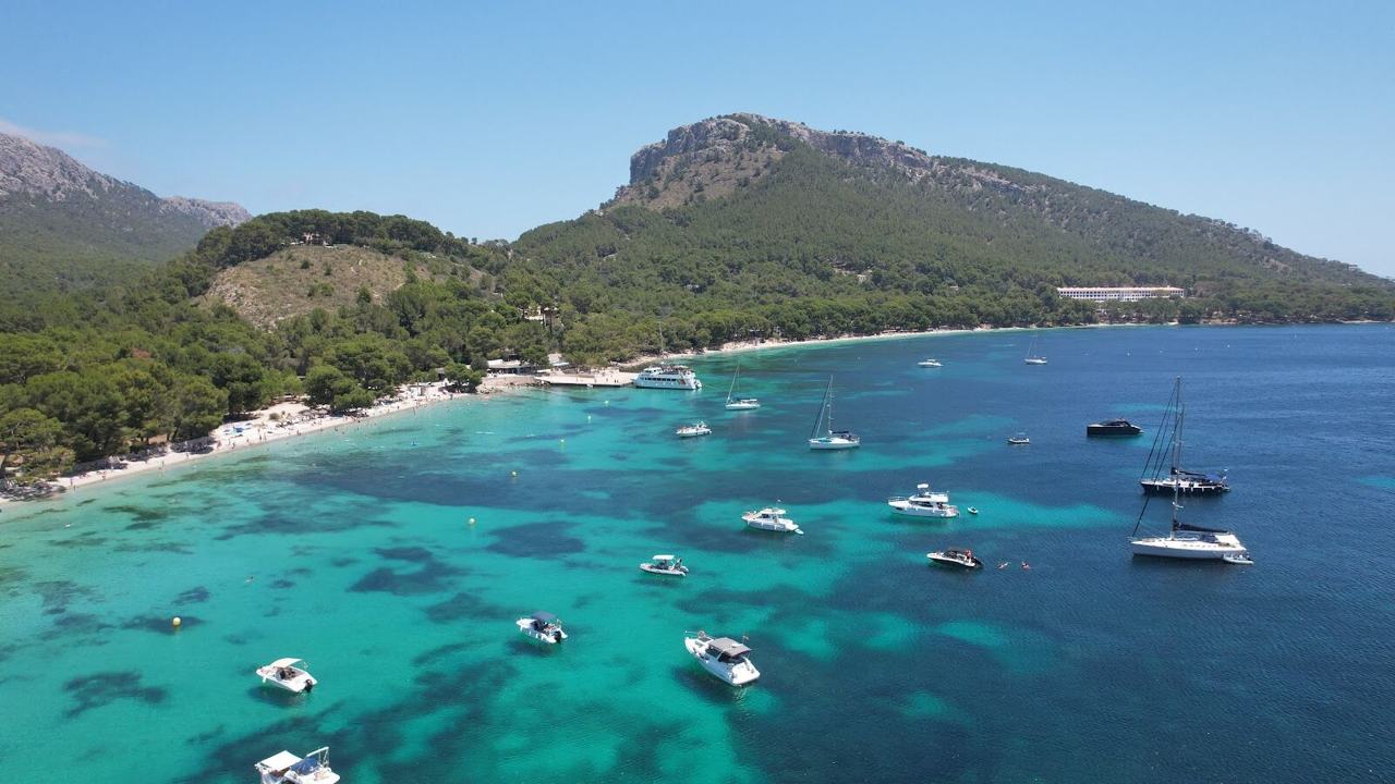 Formentor Beach, Mallorca, seen along the bay