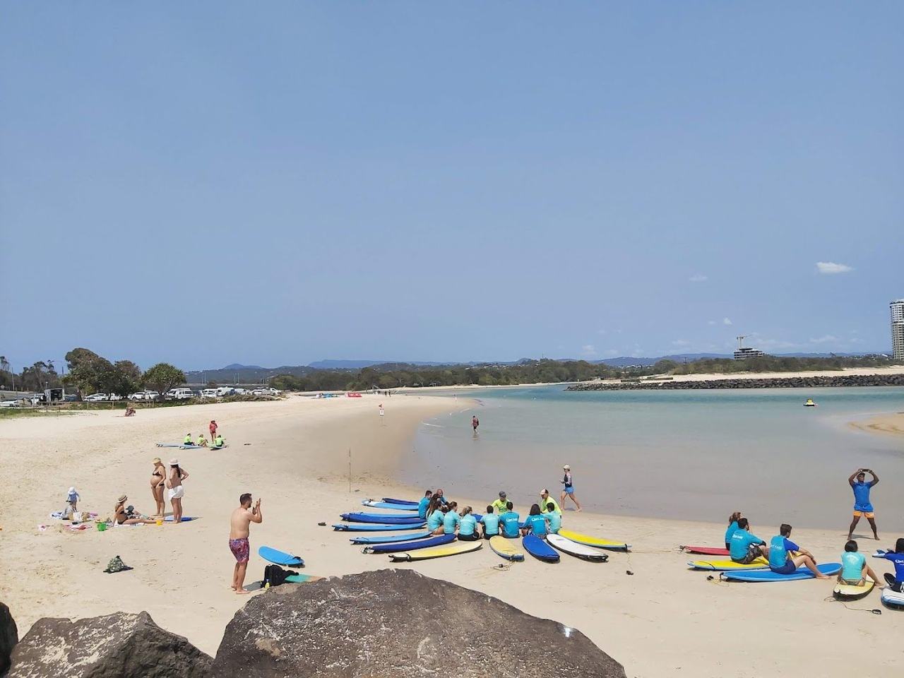 The creek mouth and Elephant Rock at Currumbin on the Gold Coast
