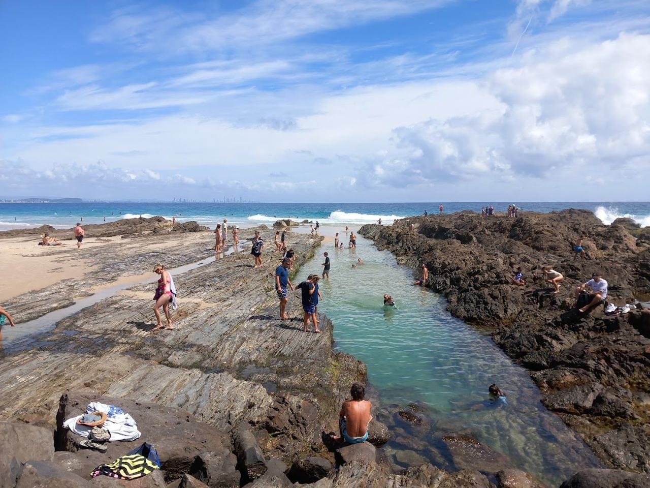 The famous point and Superbank wave at Snapper Rocks on the southern Gold Coast