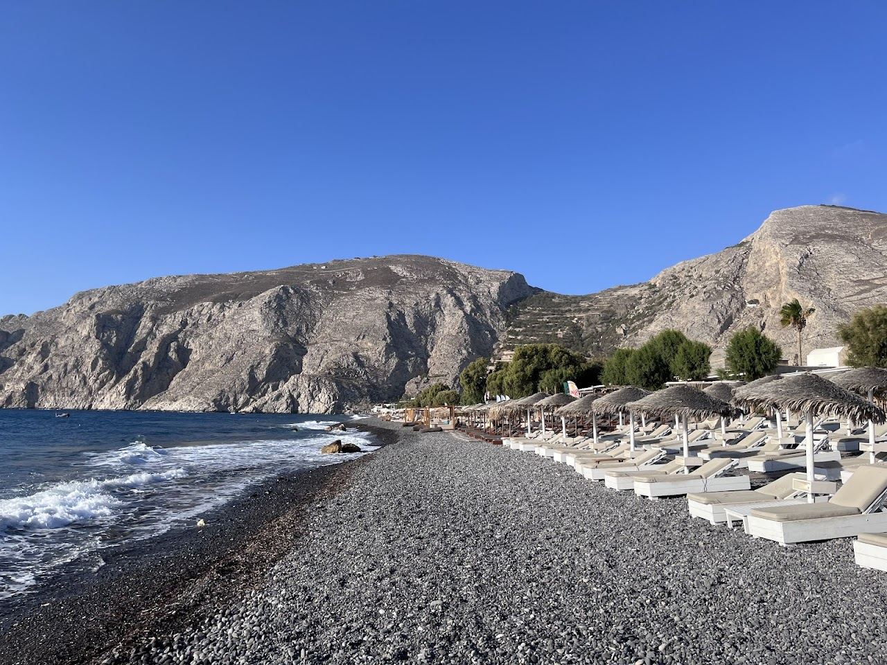 Kamari beach in Santorini
