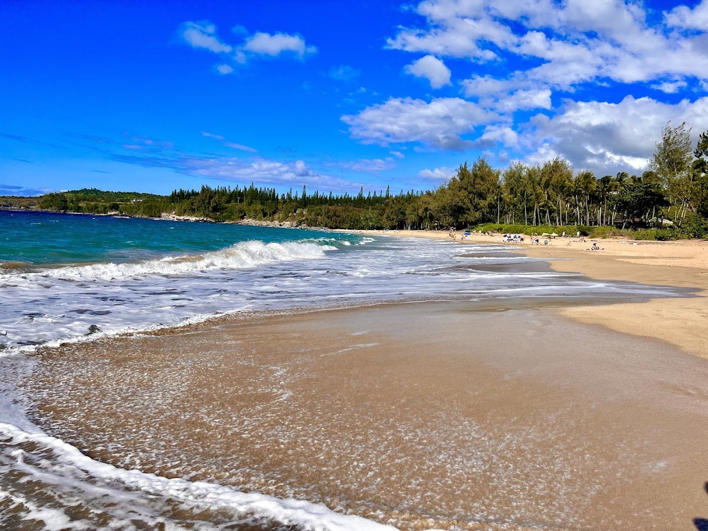The handsome guarded bay of DT Fleming Beach on the northwest corner of Maui