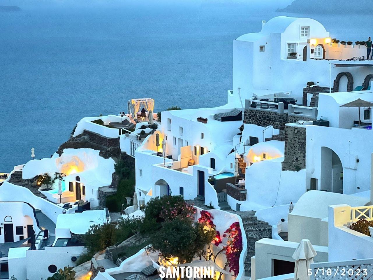 Whitewashed villages tumbling down a caldera to a wine dark sea, with the most famous sunset in the Mediterranean.