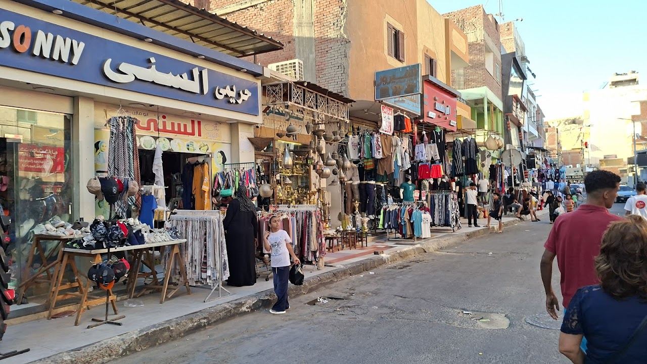 The Dahar corniche and waterfront in the old town of Hurghada at the edge of the Red Sea