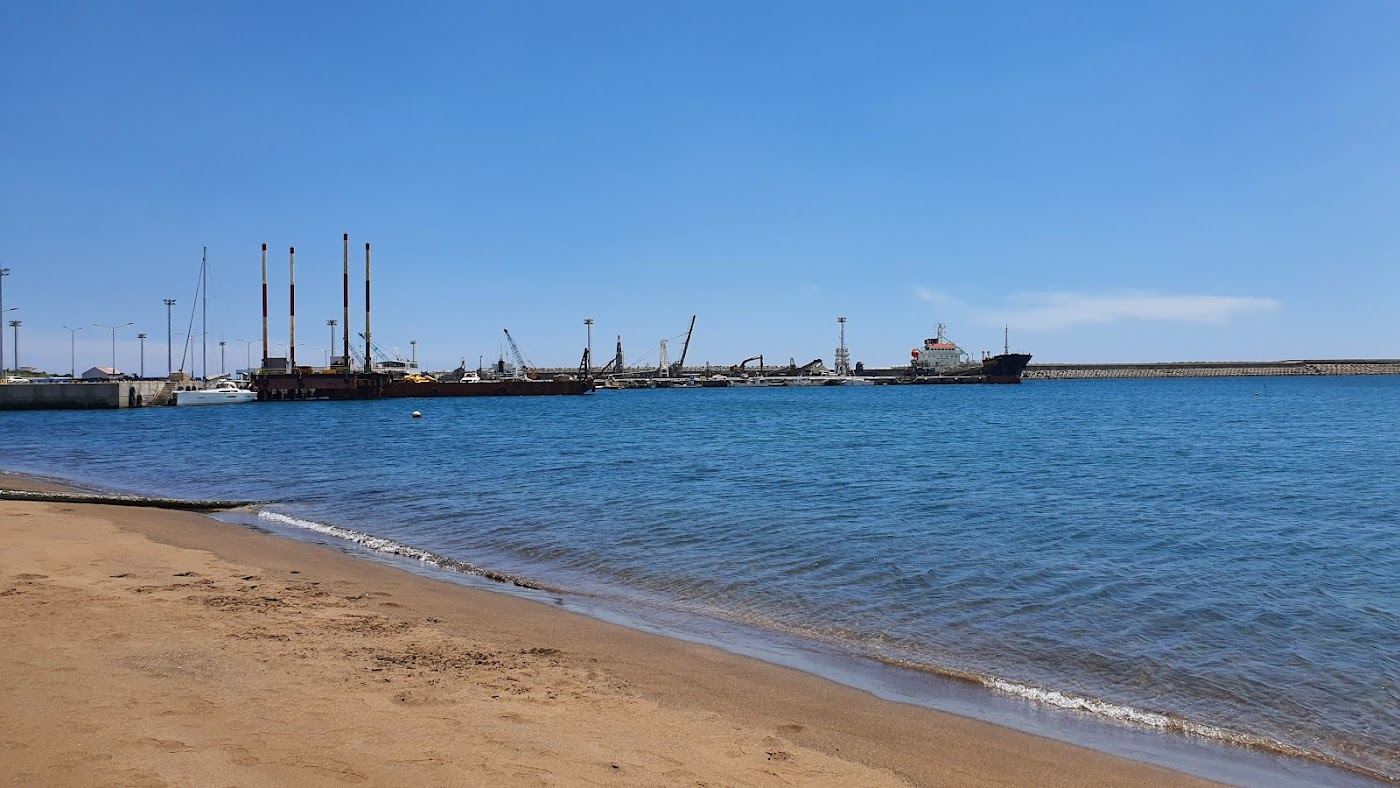 Golden sand and clear shallows at Hwasun Beach below Sanbangsan on the southwest coast of Jeju