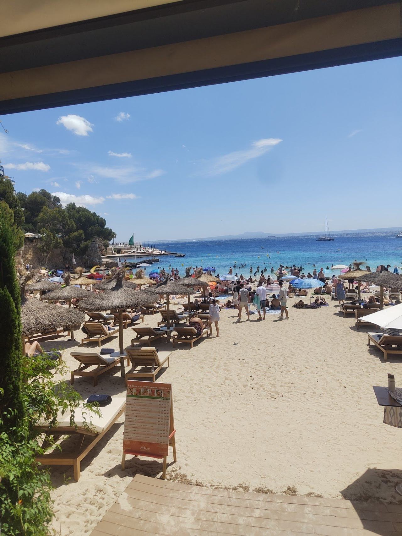 Clear turquoise water and rocky islets sheltering the small coves of Illetas west of Palma in Mallorca
