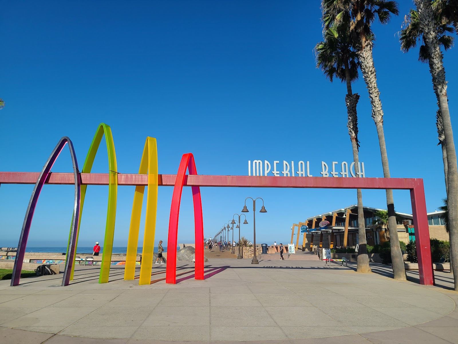 Imperial Beach San Diego wide quiet sand and the pier under open sky
