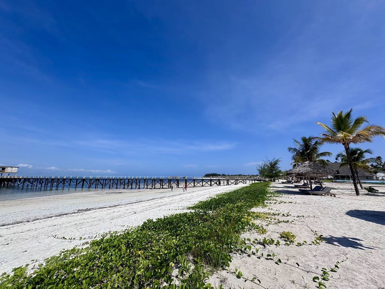 The quiet peninsula sand at Michamvi, a rare west facing sunset spot on the Zanzibar southeast coast