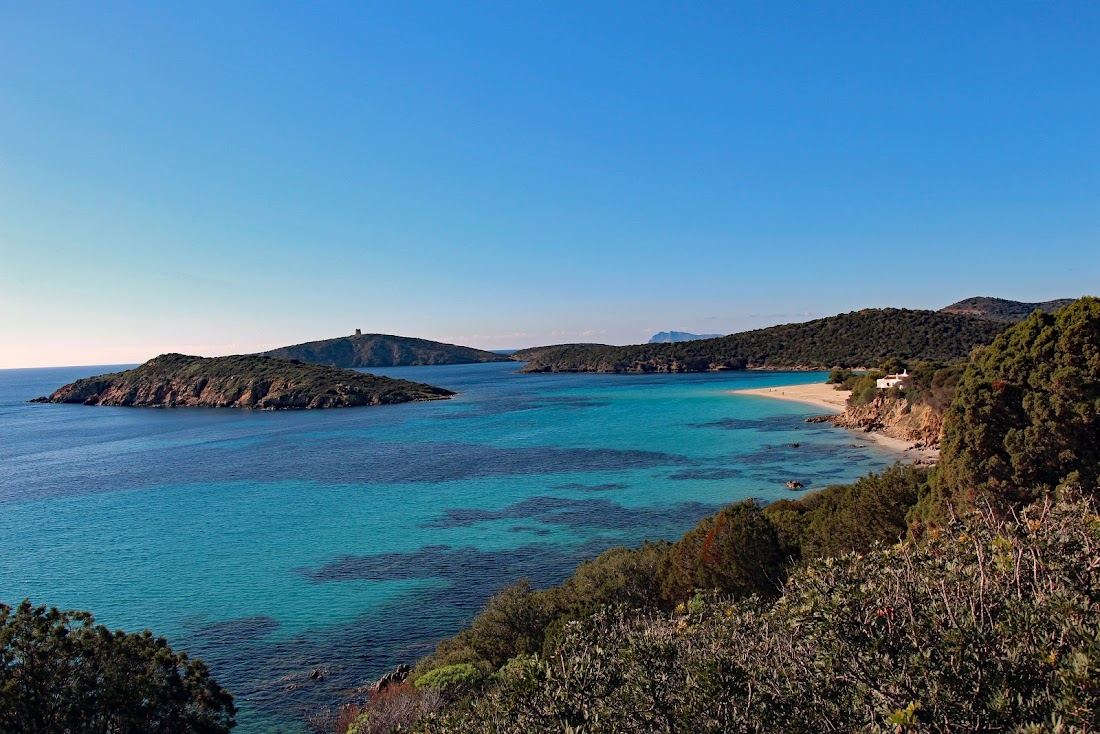 Tuerredda in Teulada, Sardinia with clear water and sand