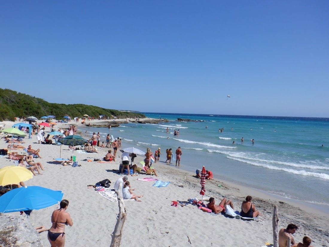 Baia dei Turchi in Otranto, Puglia with clear water and sand