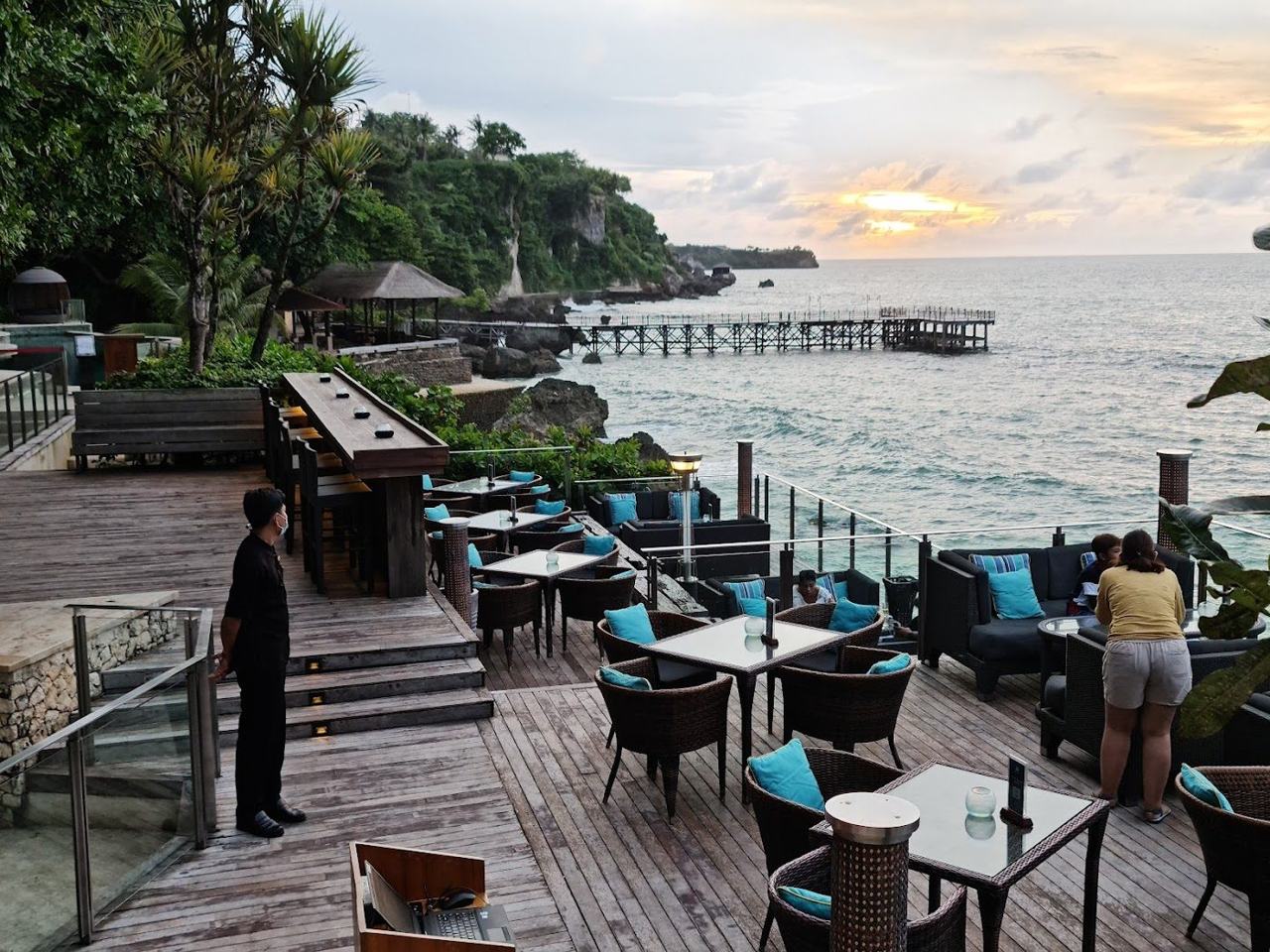 Sunset cocktails on the rocks at Rock Bar near Jimbaran Bali