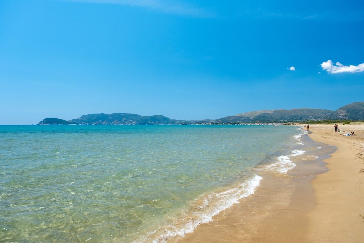 Kalamaki beach on the marine park bay of Zakynthos in Greece