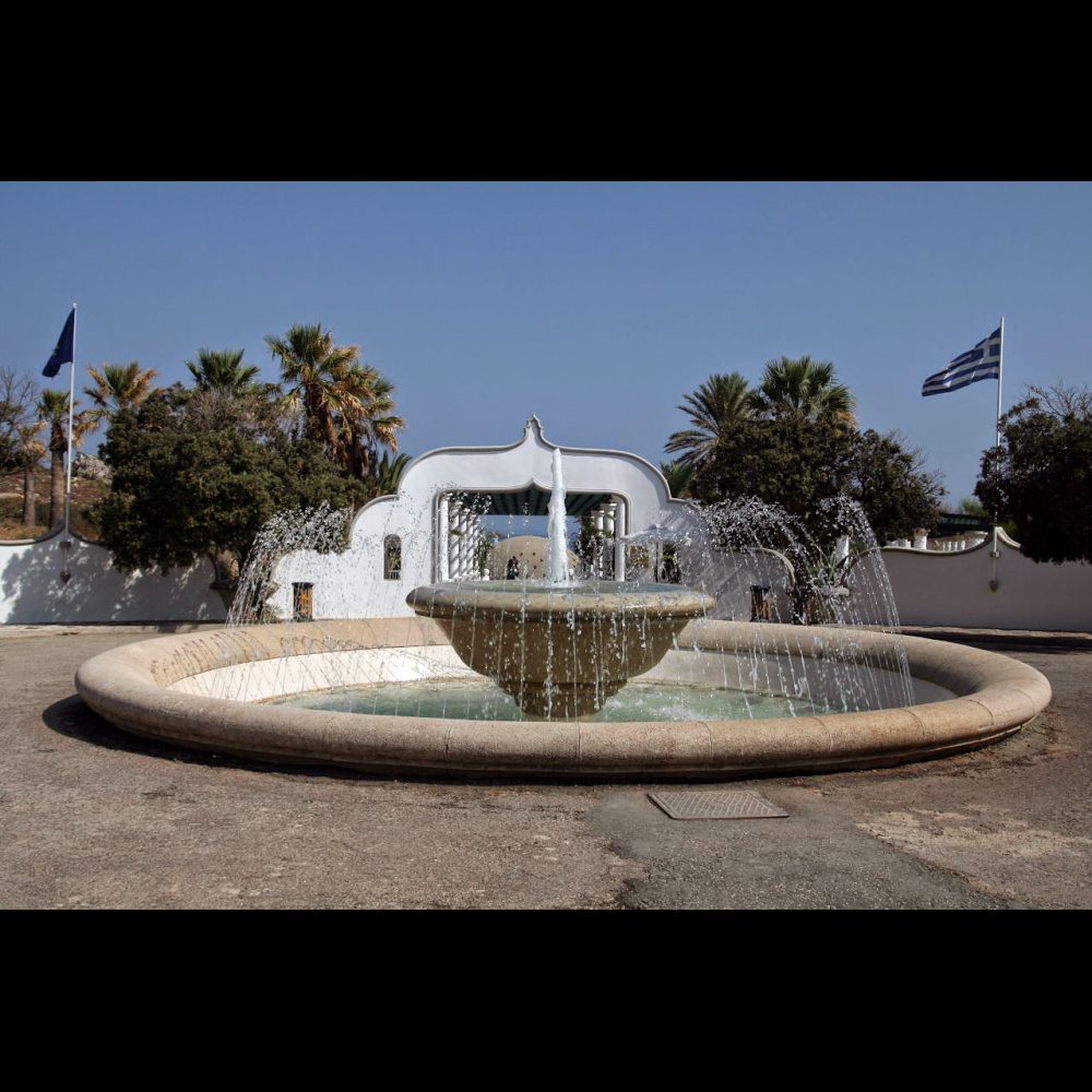 Kallithea Springs beach on the coast of Rhodes in Greece