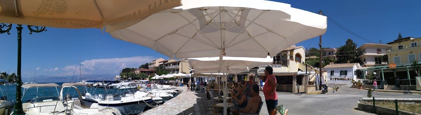 The harbour and clear water at Kassiopi on the northeast coast of Corfu
