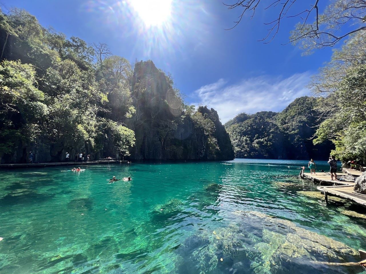 Kayangan Lake viewpoint over limestone cliffs in Coron Palawan