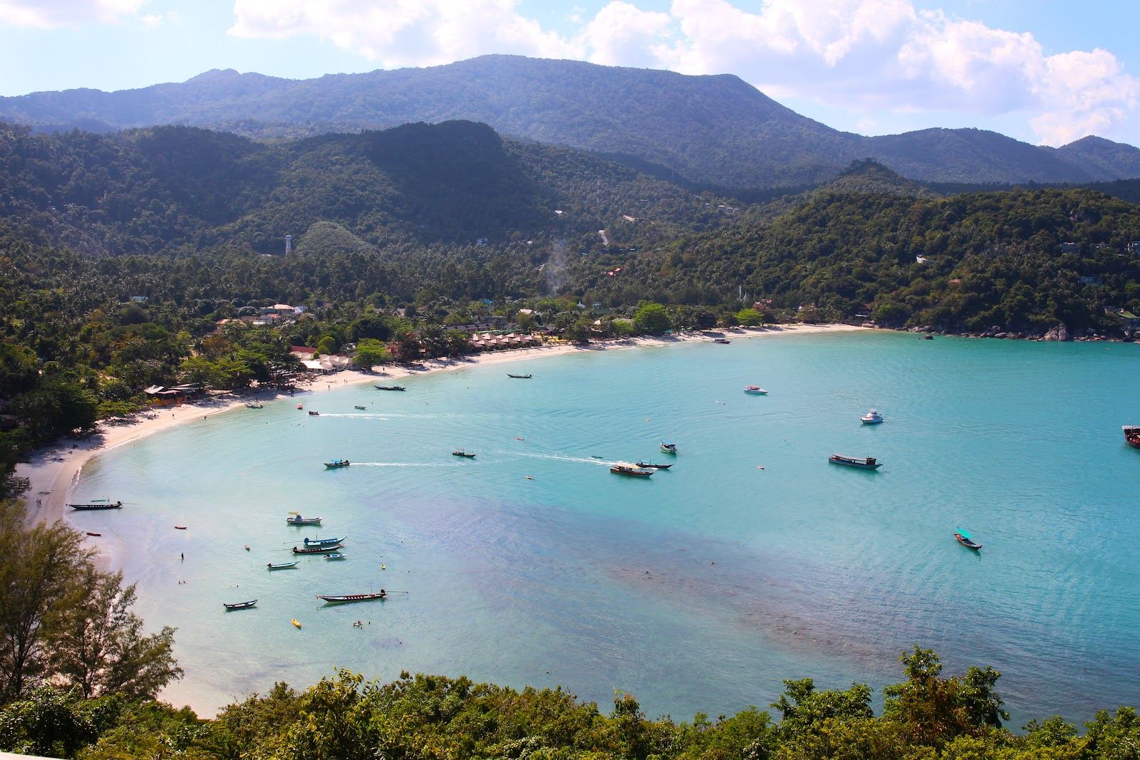 Calm clear sea and jungle headland on the northeast coast of Koh Phangan