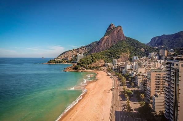 The quieter Leblon end of the Ipanema sand in Rio de Janeiro