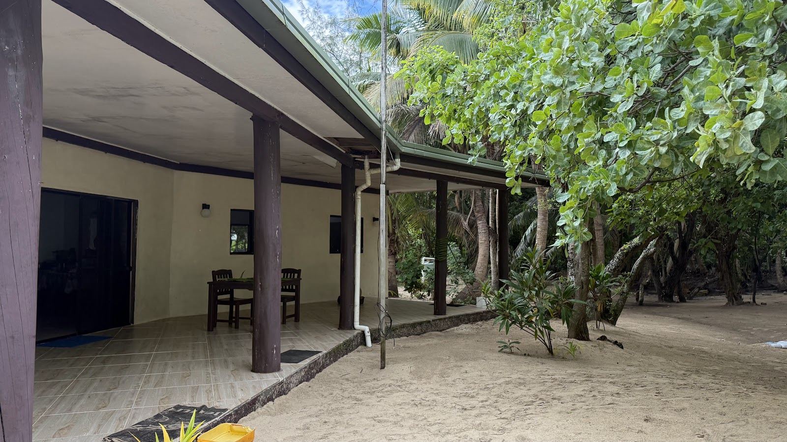 Wide empty white sand and calm water at Long Beach on Naviti Island in the Yasawas of Fiji