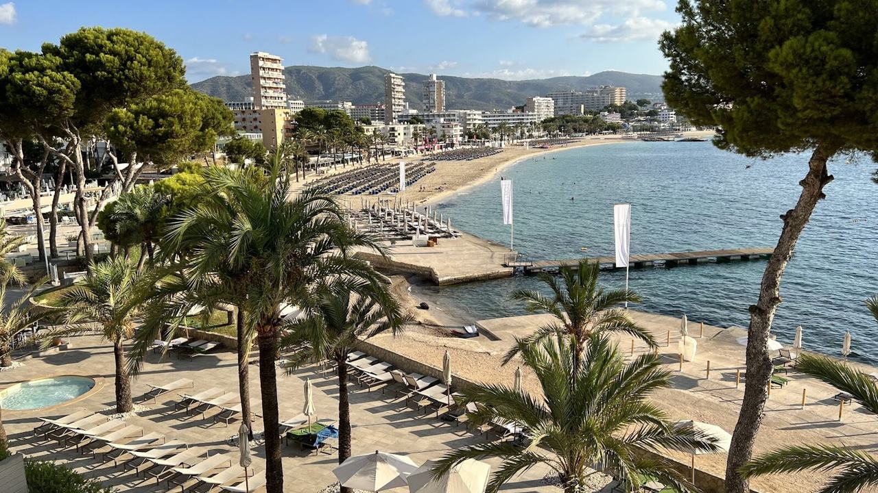 Magaluf Beach, Mallorca, seen along the bay