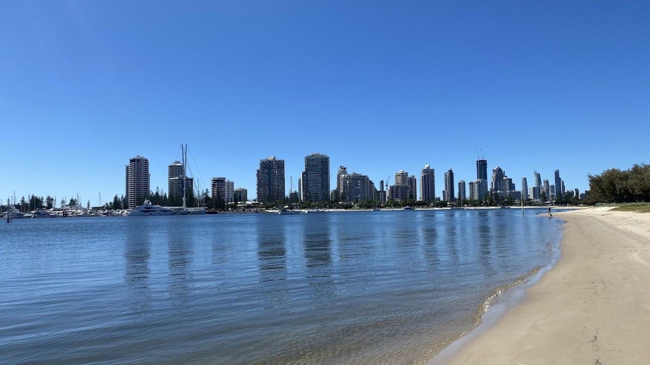 Patrolled sand at Main Beach near Southport on the Gold Coast